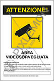 Cartello adesivo cm 18x12 attenzione area videosorvegliata art 13 - dlgs 101/2018 - gdpr