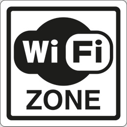 Cartello adesivo cm 12x12 wi-fi zone