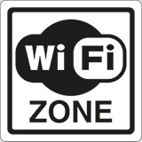 Cartello adesivo cm 12x12 wi-fi zone