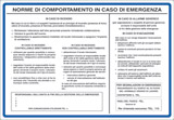 Cartello alluminio cm 50x35 norme di comportamento in caso di emergenza -in caso di incendio 