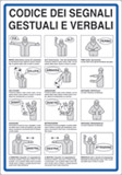 Cartello alluminio cm 50x35 codice dei segnali gestuali e verbali