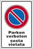 Cartello alluminio cm 30x20 parken verboten sosta vietata