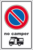 Cartello alluminio cm 30x20 no camper