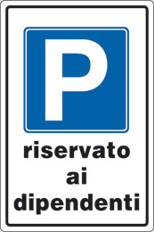 Cartello alluminio cm 45x30 p riservato ai dipendenti