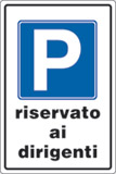 Cartello alluminio cm 30x20 p riservato ai dirigenti