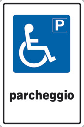 Cartello alluminio cm 30x20 p parcheggio disabili