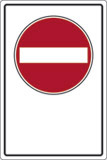Cartello alluminio cm 30x20 simbolo vietato accesso strada a senso unico con spazio scrivibile