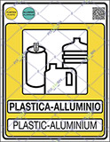Cartello adesivo cm 30x20 plastica-alluminio plastic-aluminium gestione dei rifiuti - norma uni 11686