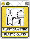 Cartello adesivo cm 30x20 plastica-vetro plastic-glass gestione dei rifiuti - norma uni 11686