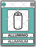 Cartello adesivo cm 30x20 alluminio aluminium gestione dei rifiuti - norma uni 11686