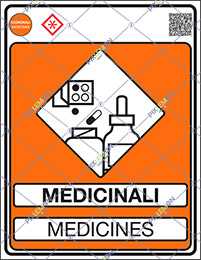 Cartello adesivo cm 30x20 medicinali medicinesgestione dei rifiuti - norma uni 11686