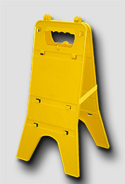 Cavalletto plastica gialla cm 60x30 neutro - predisposto per inserire i cartelli 20x20 o 30x20 cm