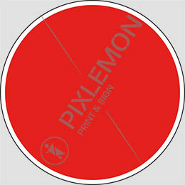 Cartello adesivo diametro cm 20 fondino rosso segnaletica per pavimento con trattamento antiscivolo