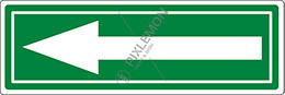Cartello adesivo cm 40x20 fondo verde freccia bianca segnaletica per pavimento con trattamento antiscivolo