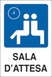 Cartello adesivo cm 30x20 sala dattesa
