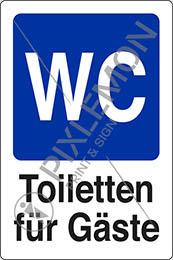 Cartello alluminio cm 30x20 toiletten für gäste