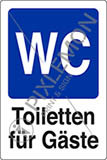 Cartello alluminio cm 30x20 toiletten für gäste