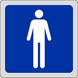 Cartello adesivo cm 16x16 toilette uomini