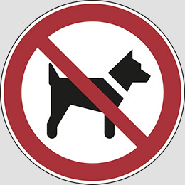 Adesivo diametro cm 60 vietato ingresso ai cani