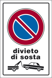 Cartello plastica cm 30x20 divieto di sosta con rimozione