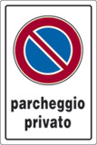 Cartello plastica cm 30x20 parcheggio privato