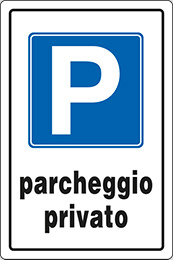 Cartello plastica cm 30x20 p parcheggio privato