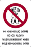 Cartello alluminio cm 30x20 noi non possiamo entrare no dogs allowed wir dürfen hier nicht hinein nous ne pouvons pas entrer