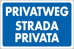 Cartello plastica cm 30x20 privatweg strada privata