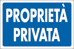 Cartello alluminio cm 30x20 proprietà privata