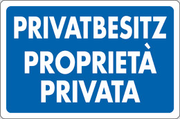 Cartello alluminio cm 30x20 privatbesitz proprietà privata