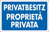 Cartello alluminio cm 30x20 privatbesitz proprietà privata