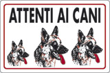 Cartello alluminio cm 30x20 attenti ai cani