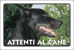 Cartello alluminio cm 30x20 attenti al cane