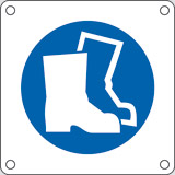 Cartello alluminio cm 4x4 calzature di sicurezza obbligatorie
