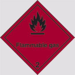 Cartello adesivo cm 10x10 pericolo della classe 2 flammable gas