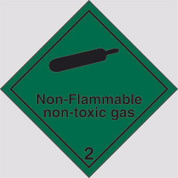 Cartello adesivo cm 10x10 pericolo della classe 2 non-flammable non-toxic gas