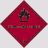 Cartello adesivo cm 10x10 pericolo della classe 3 flammable liquid