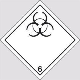 Cartello adesivo cm 10x10 pericolo della classe 62 materie infettive