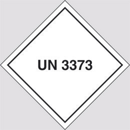 Cartello adesivo cm 10x10 pericolo della classe 62 materia biologica, categoria b un 3373