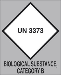 Cartello adesivo cm 9x7,4 pericolo della classe 62 materie infettive un 3373 biological substance, category b