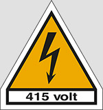 Cartello adesivo lato cm 12 -h cm 2 415 volt