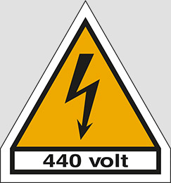Cartello adesivo lato cm 12 -h cm 2 440 volt