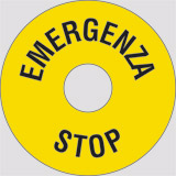 Cartello adesivo diametro cm 6 interno cm 2,25 emergenza stop