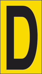 Cartello adesivo cm 10x5,6 d fondo giallo lettera nera