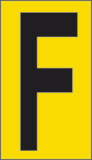 Cartello adesivo cm 6x3,4 n° 10 f fondo giallo lettera nera