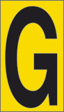 Cartello adesivo cm 6x3,4 n° 10 g fondo giallo lettera nera