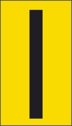Cartello adesivo cm 6x3,4 n° 10 i fondo giallo lettera nera