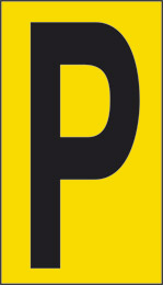 Cartello adesivo cm 6x3,4 n° 10 p fondo giallo lettera nera