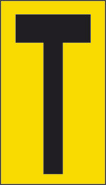 Cartello adesivo cm 6x3,4 n° 10 t fondo giallo lettera nera