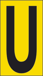 Cartello adesivo cm 6x3,4 n° 10 u fondo giallo lettera nera
